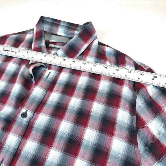 Vince Red Plaid Classic‎ Fit Long Sleeve Button Up Shirt Men’s L - Picture 5 of 10